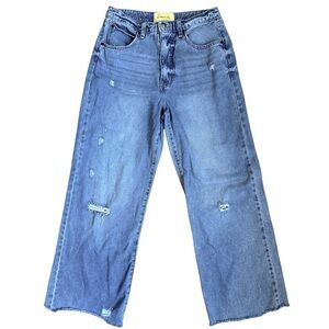 Circus NY Distressed Wide Leg Jeans Sz 28 Frayed Hem Grunge Streetwear Vibe A146